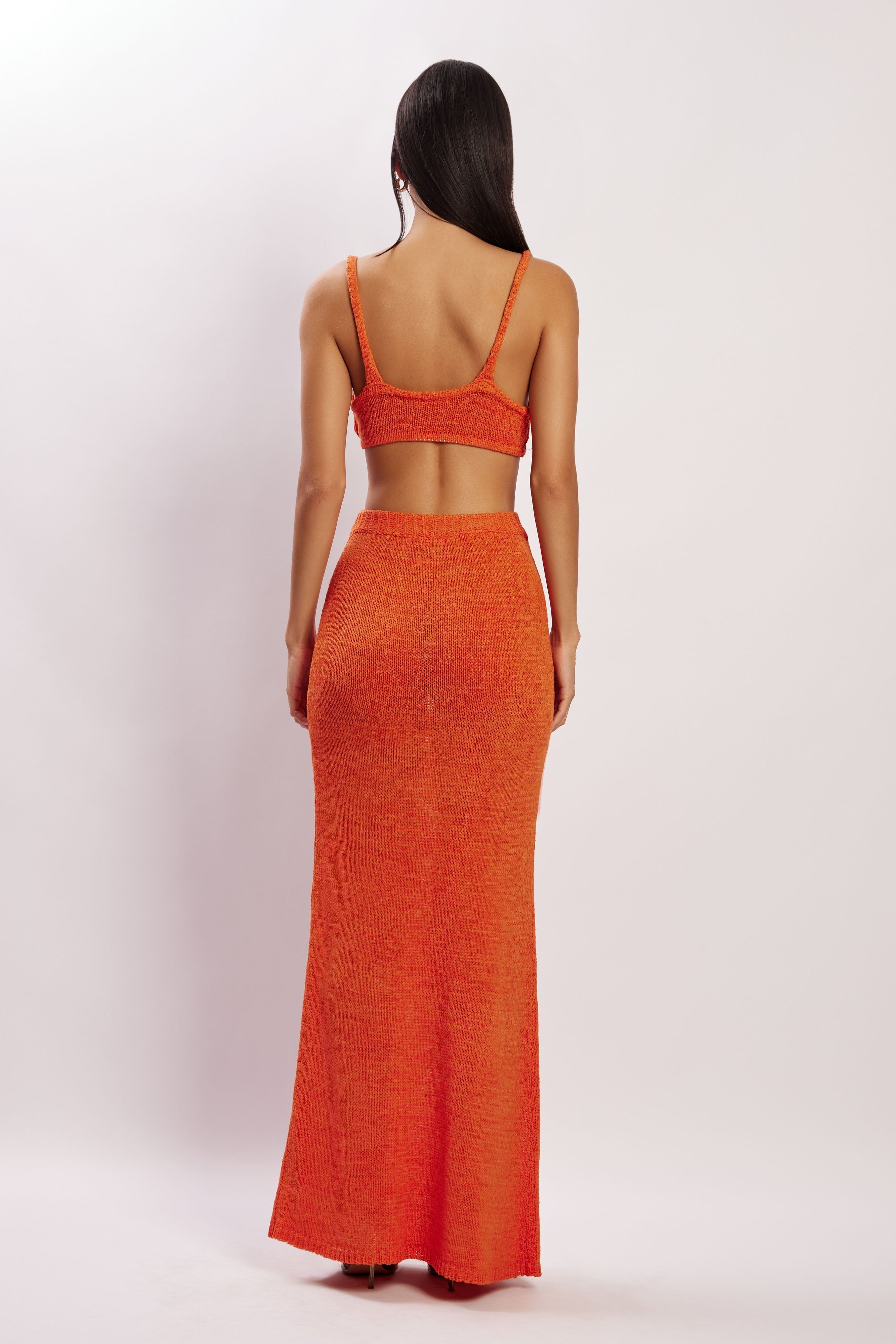 Mary Knit Maxi Skirt - Tangerine sold by Meshki product image thumbnail 2