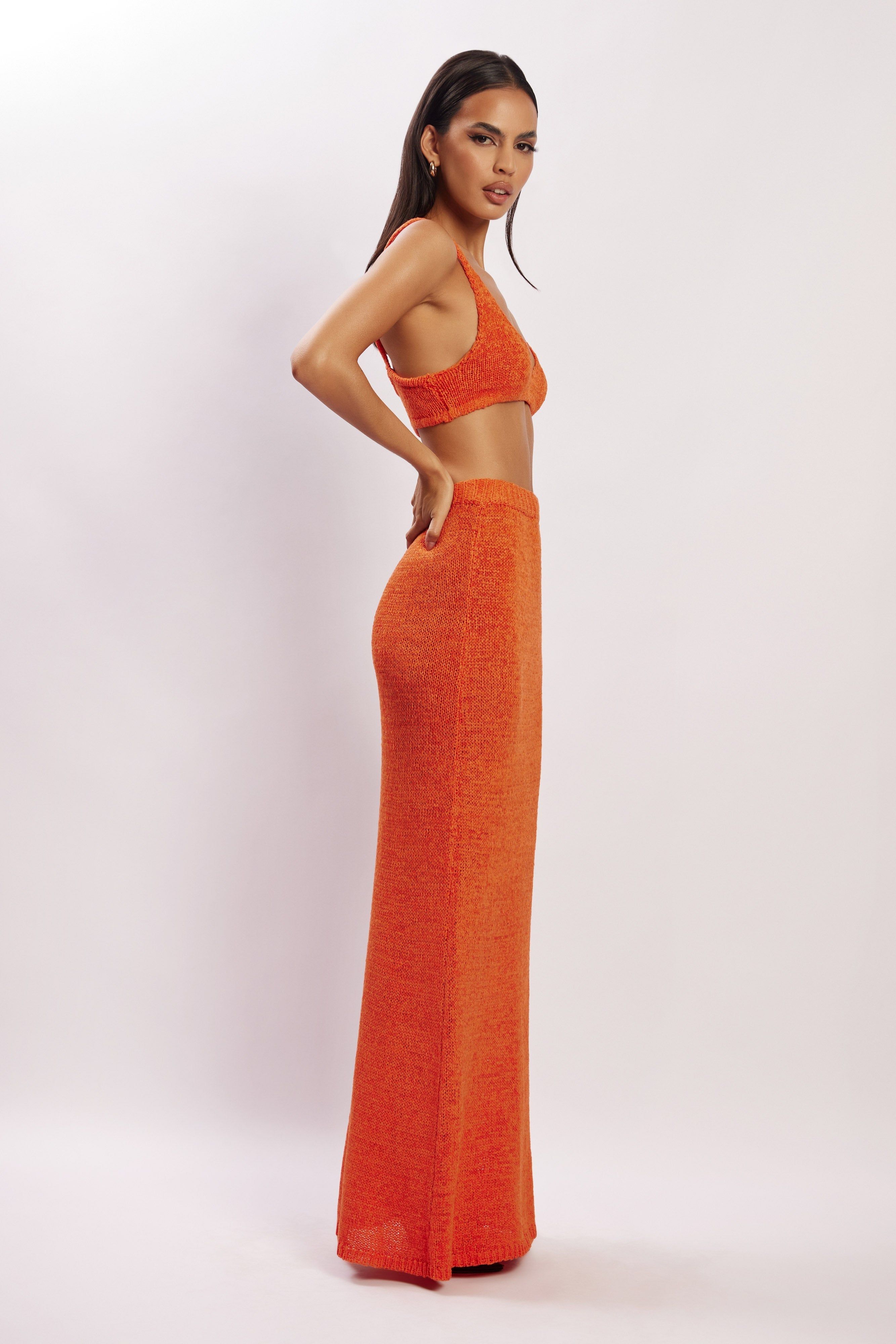 Mary Knit Maxi Skirt - Tangerine sold by Meshki product image thumbnail 6