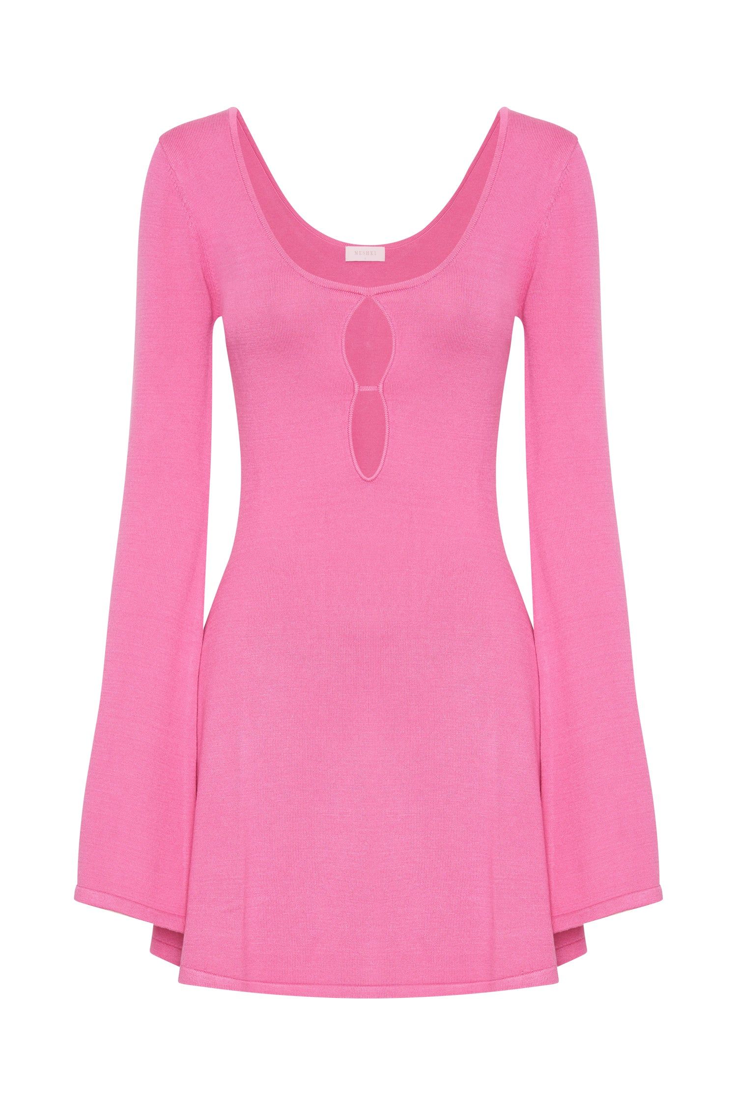Birdie Long Sleeve Knit Mini Dress - Bubblegum Pink sold by Meshki product image thumbnail 10