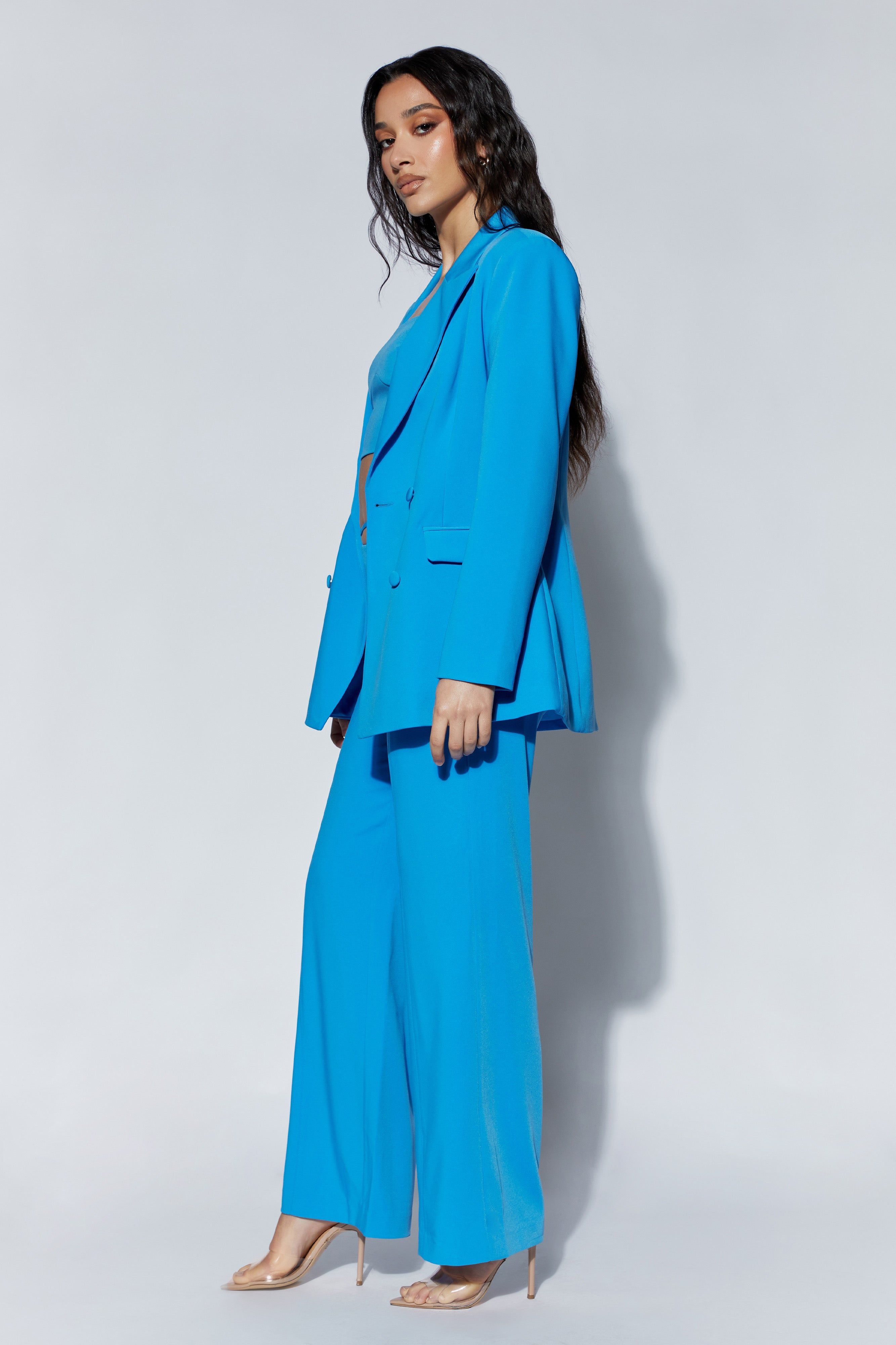 Rosana Oversized Cinched Blazer - Azure Blue sold by Meshki product image thumbnail 8