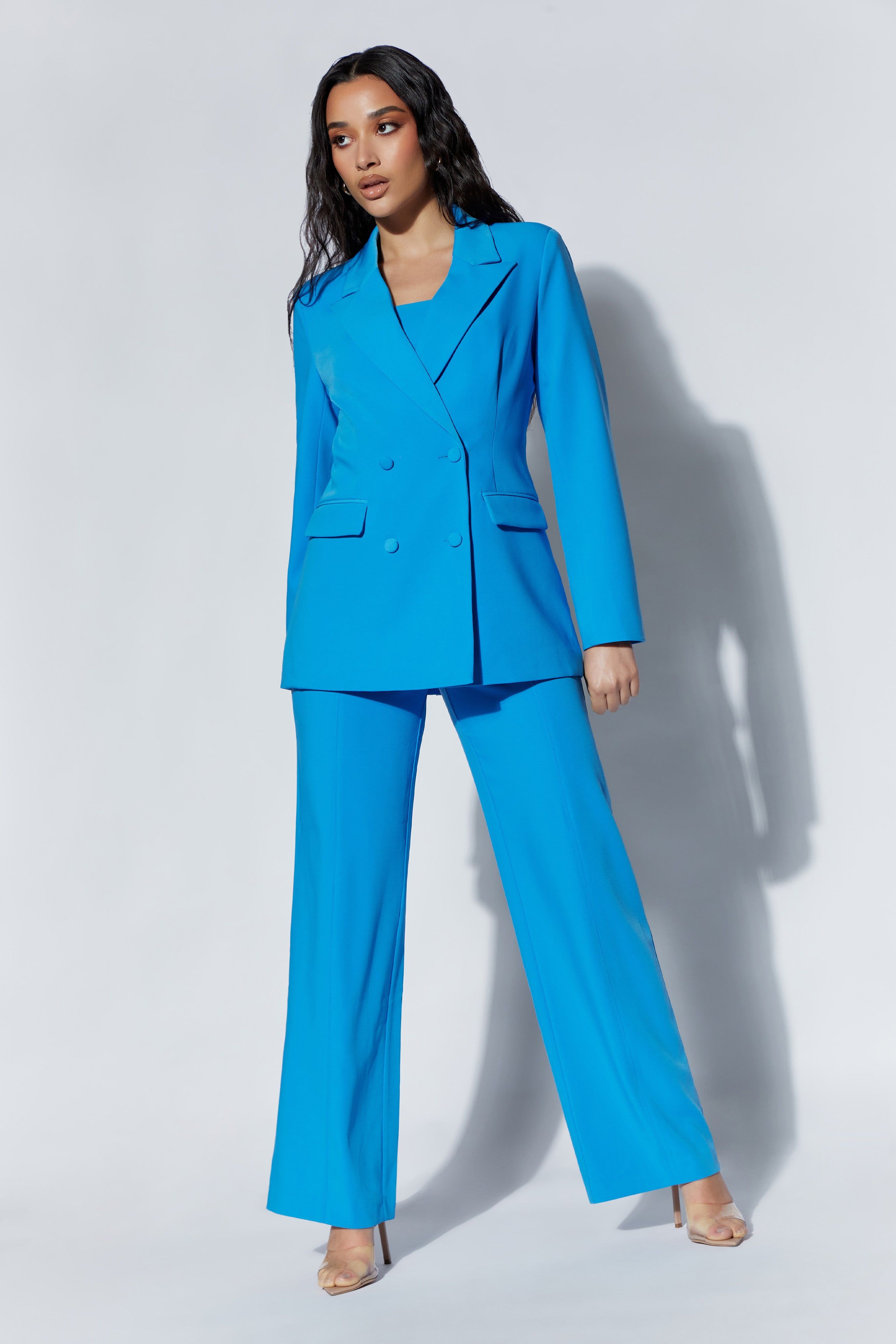 Rosana Oversized Cinched Blazer - Azure Blue sold by Meshki product image thumbnail 9