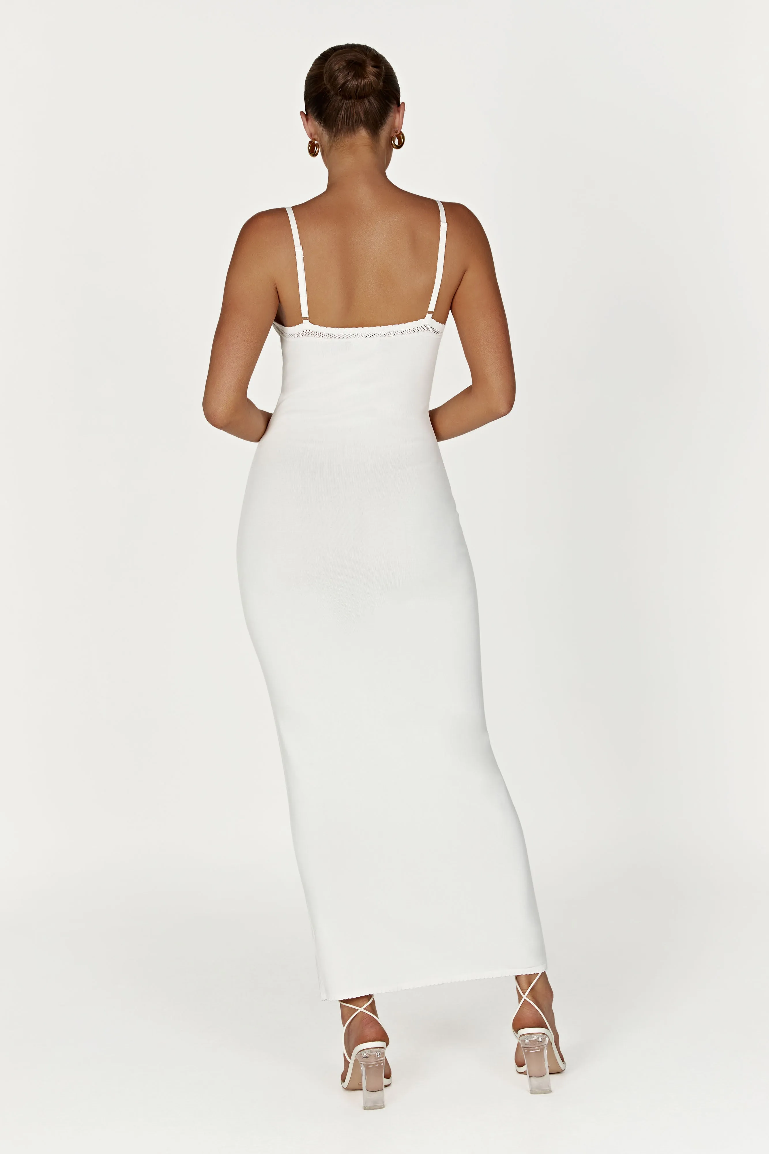 Maia Pointelle Knit Maxi Dress - White sold by Meshki product image thumbnail 2