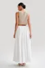 Clarence Linen A-Line Maxi Skirt - White sold by Meshki