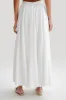 Clarence Linen A-Line Maxi Skirt - White sold by Meshki