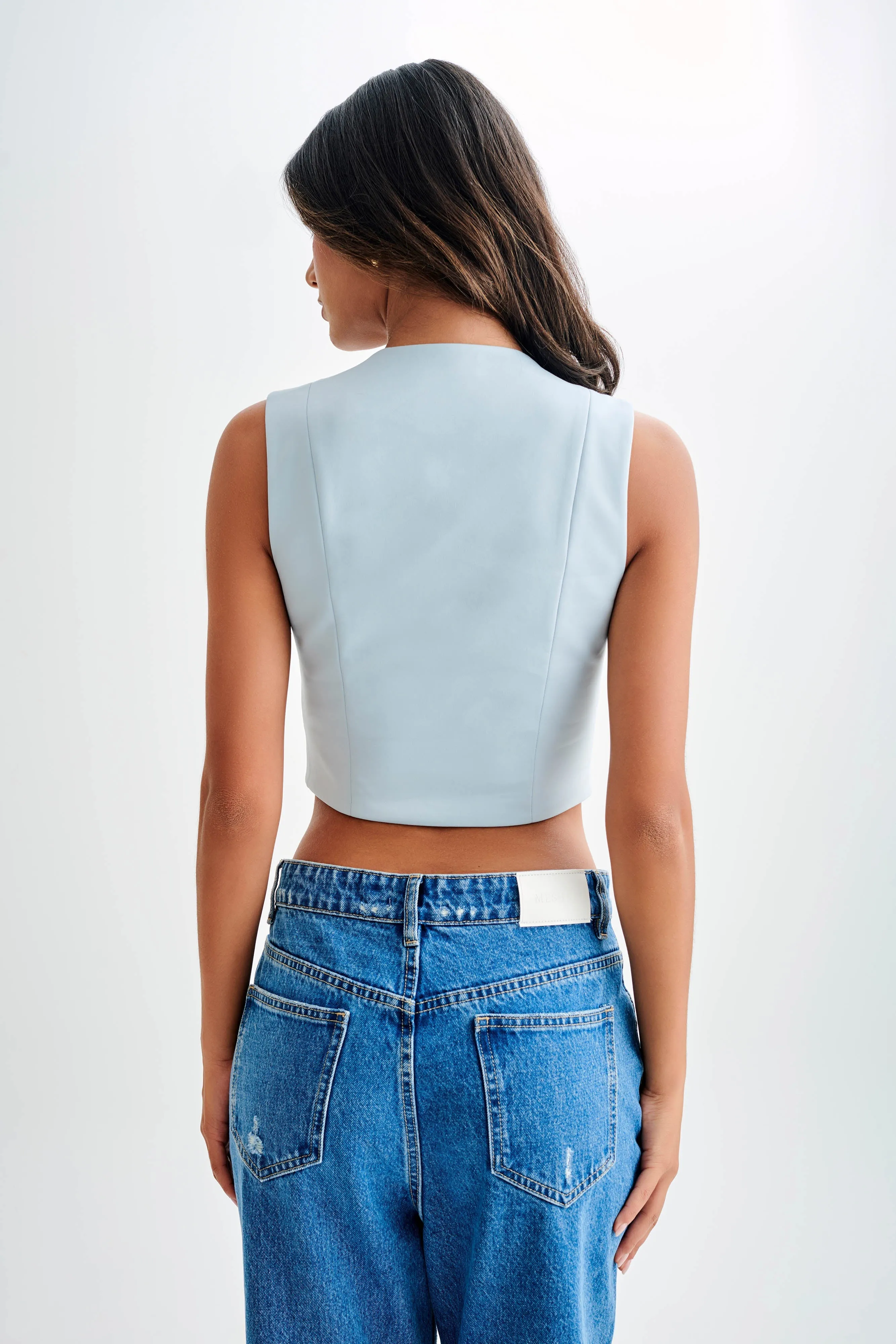 Keely Cotton Sleeveless Top - Sky Blue sold by Meshki product image thumbnail 2