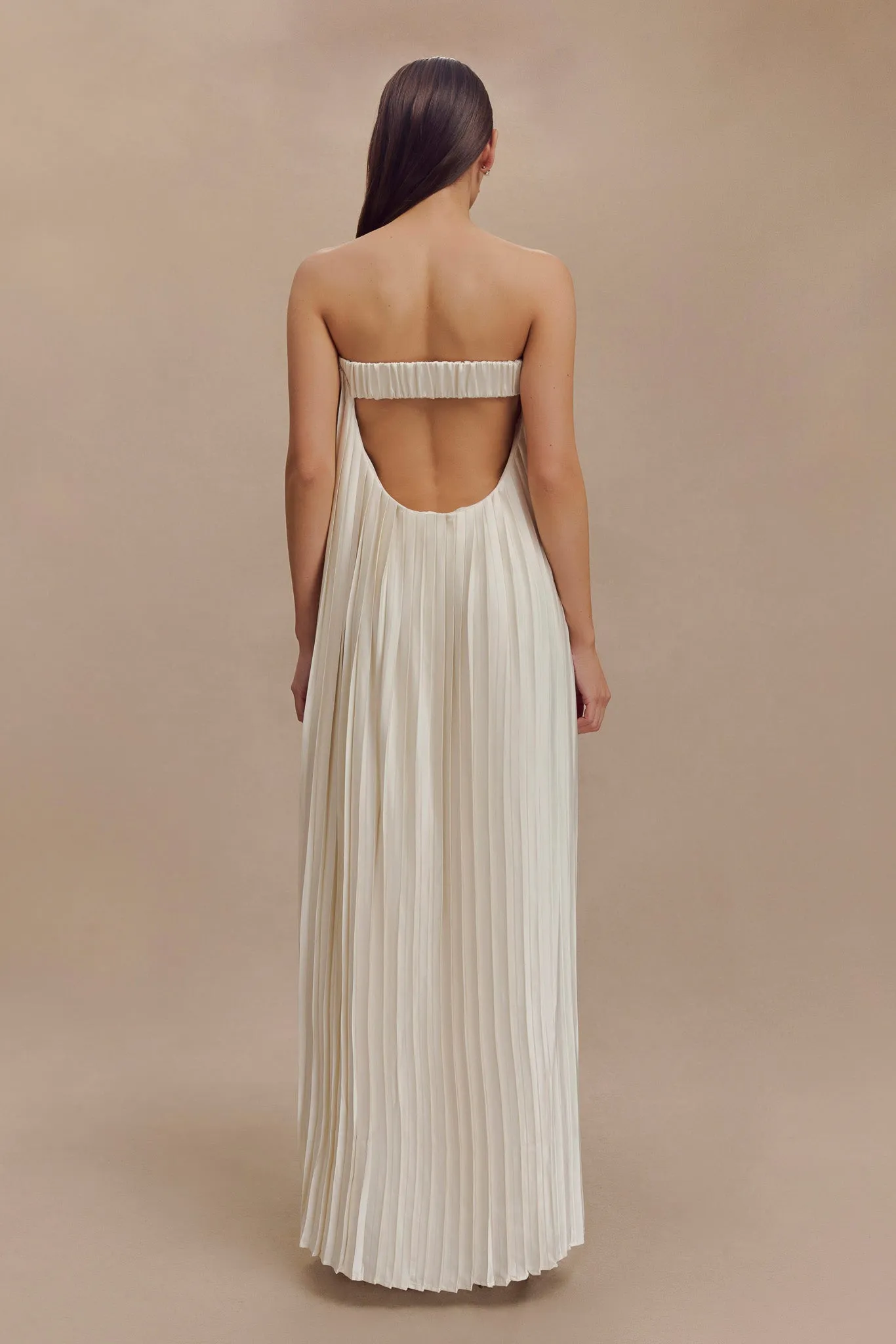 Myrah Plisse Strapless Maxi Dress - Ivory sold by Meshki product image thumbnail 2