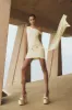 Kiera Slinky Off Shoulder Mini Dress - Lemon sold by Meshki