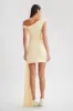 Kiera Slinky Off Shoulder Mini Dress - Lemon sold by Meshki