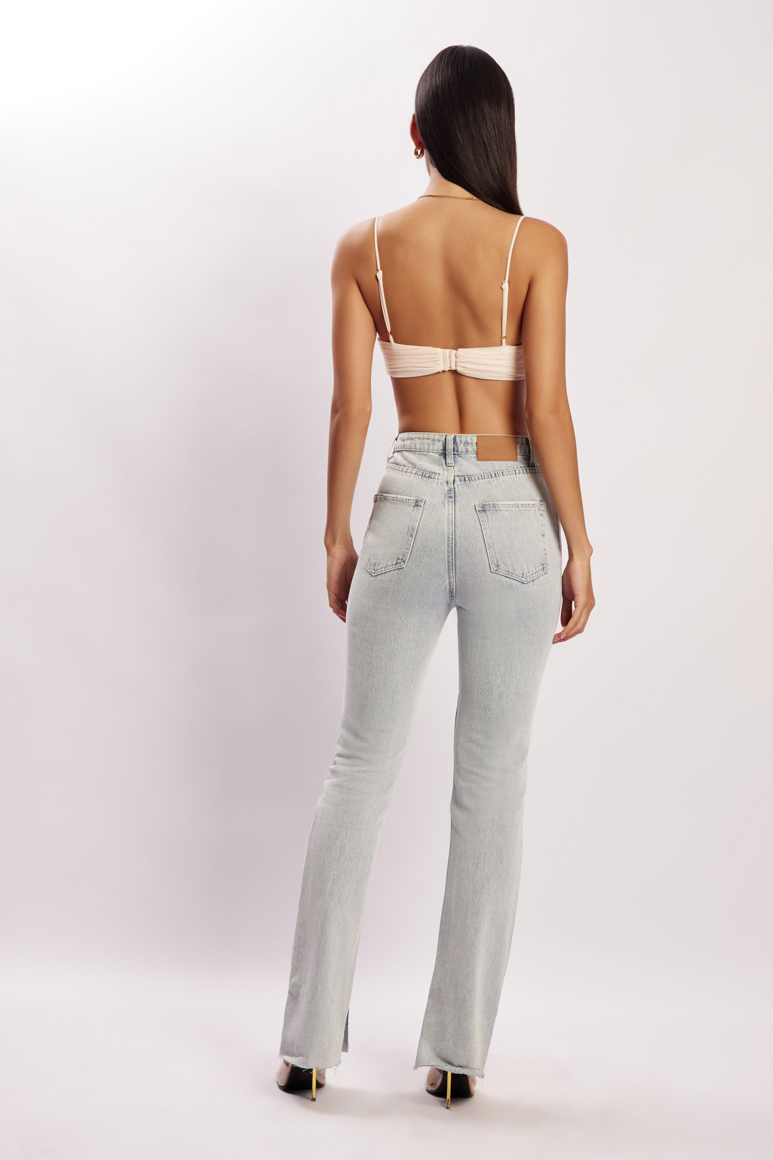 Tessa Mesh Ruched Cup Bralette - Cream sold by Meshki product image thumbnail 2