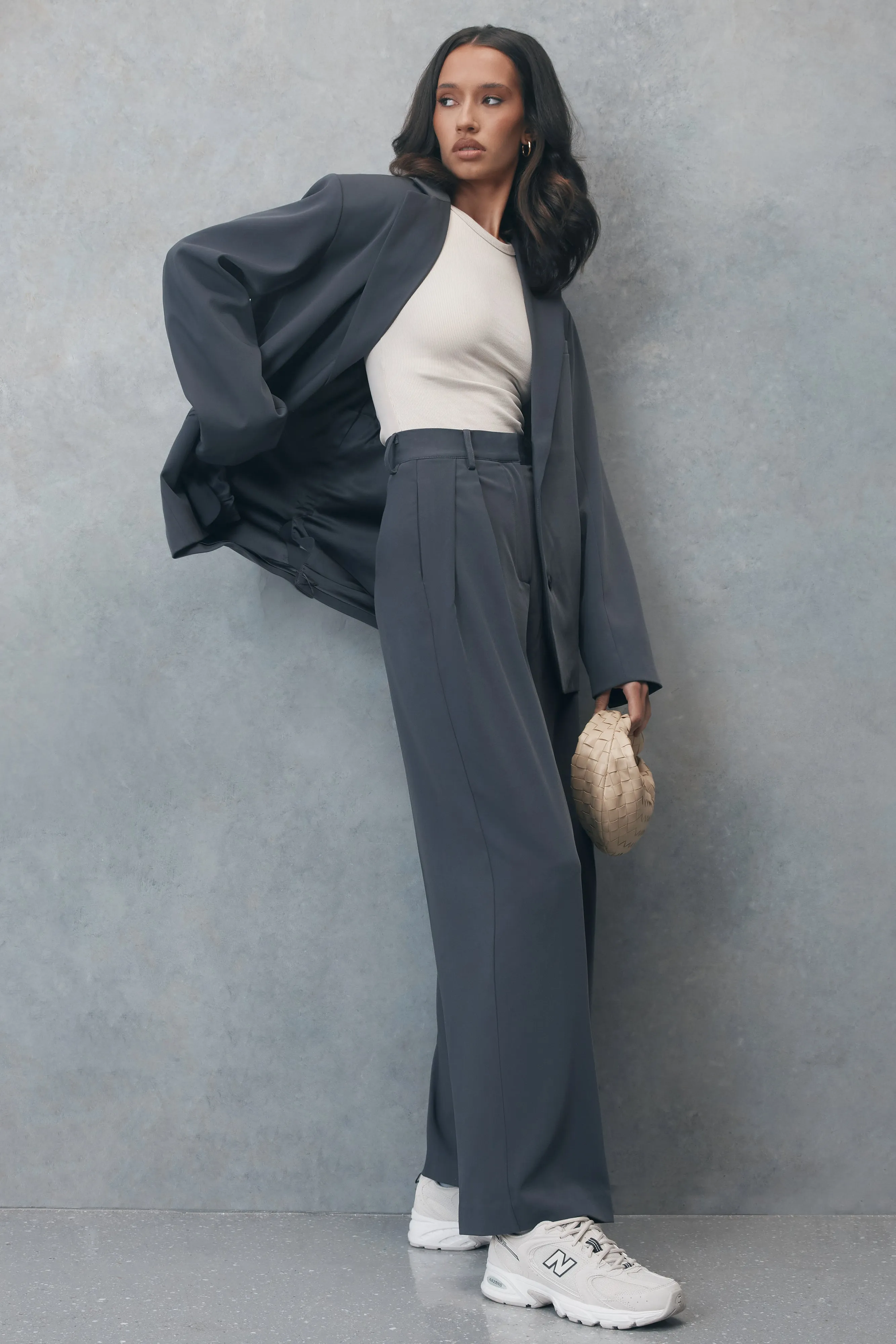 Jemima Straight Leg Pants - Charcoal sold by Meshki product image thumbnail 5