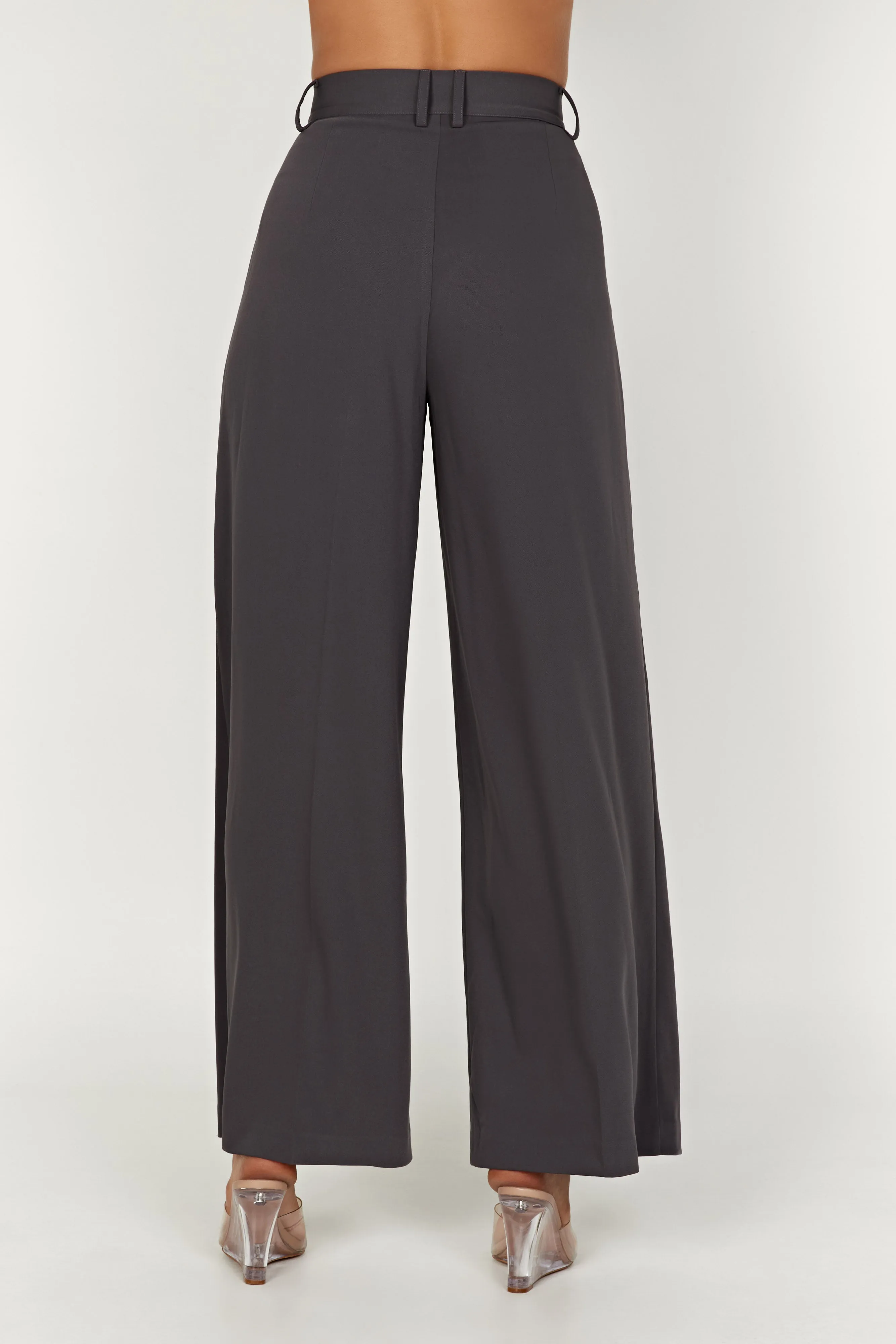 Jemima Straight Leg Pants - Charcoal sold by Meshki product image thumbnail 2