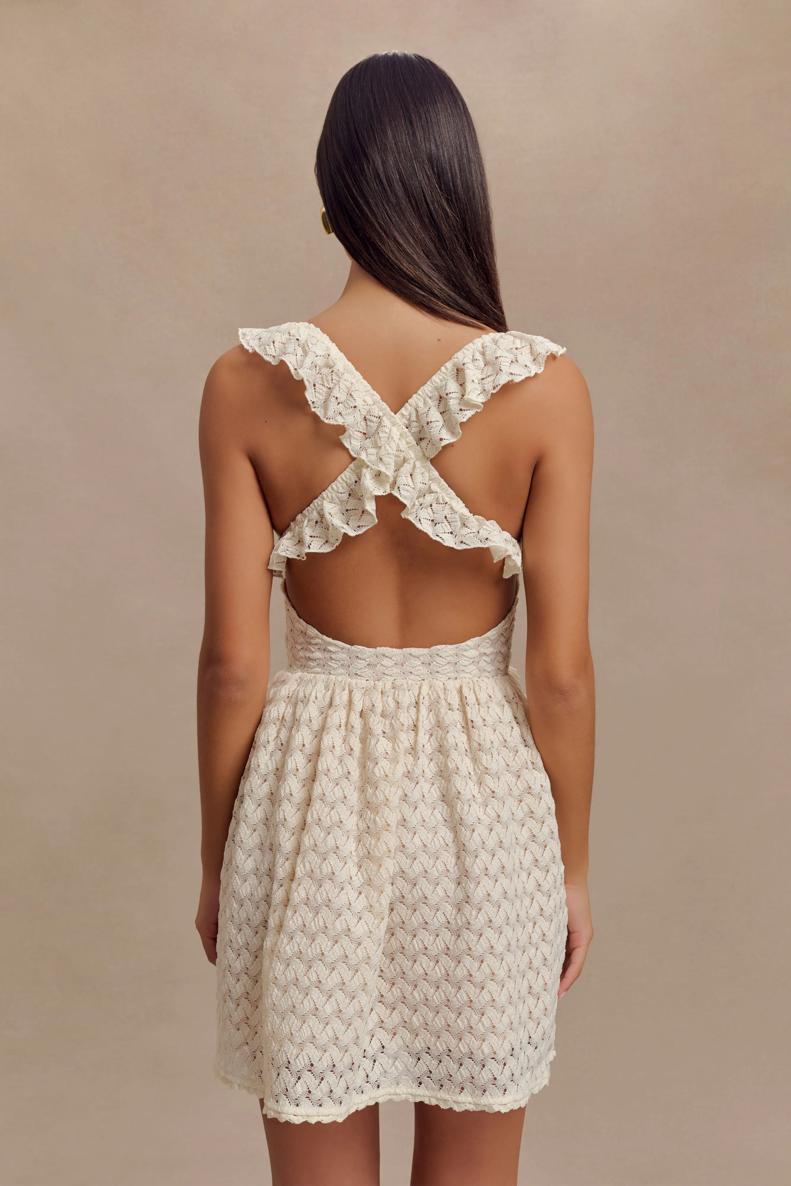 Ezra Lace Mini Dress - Ivory sold by Meshki product image thumbnail 2