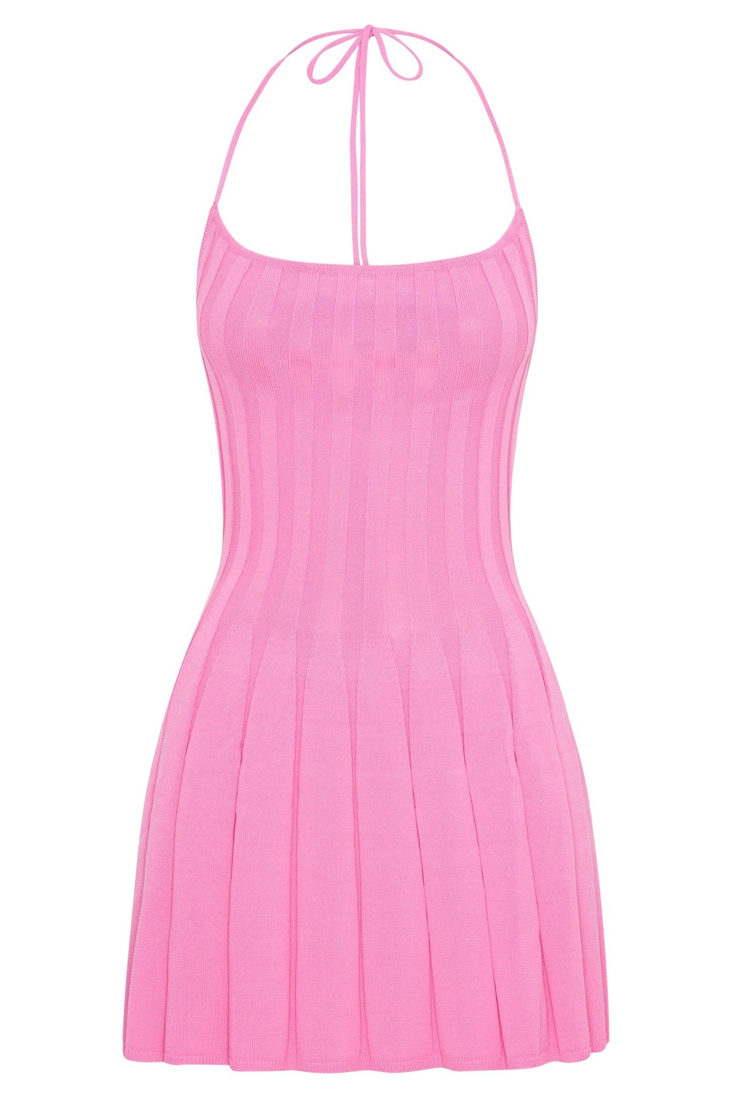 Koa Halter Neck Knit Mini Dress - Bubblegum Pink sold by Meshki product image thumbnail 7