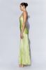 Avery Satin Maxi Halter Dress - Pistachio Green sold by Meshki