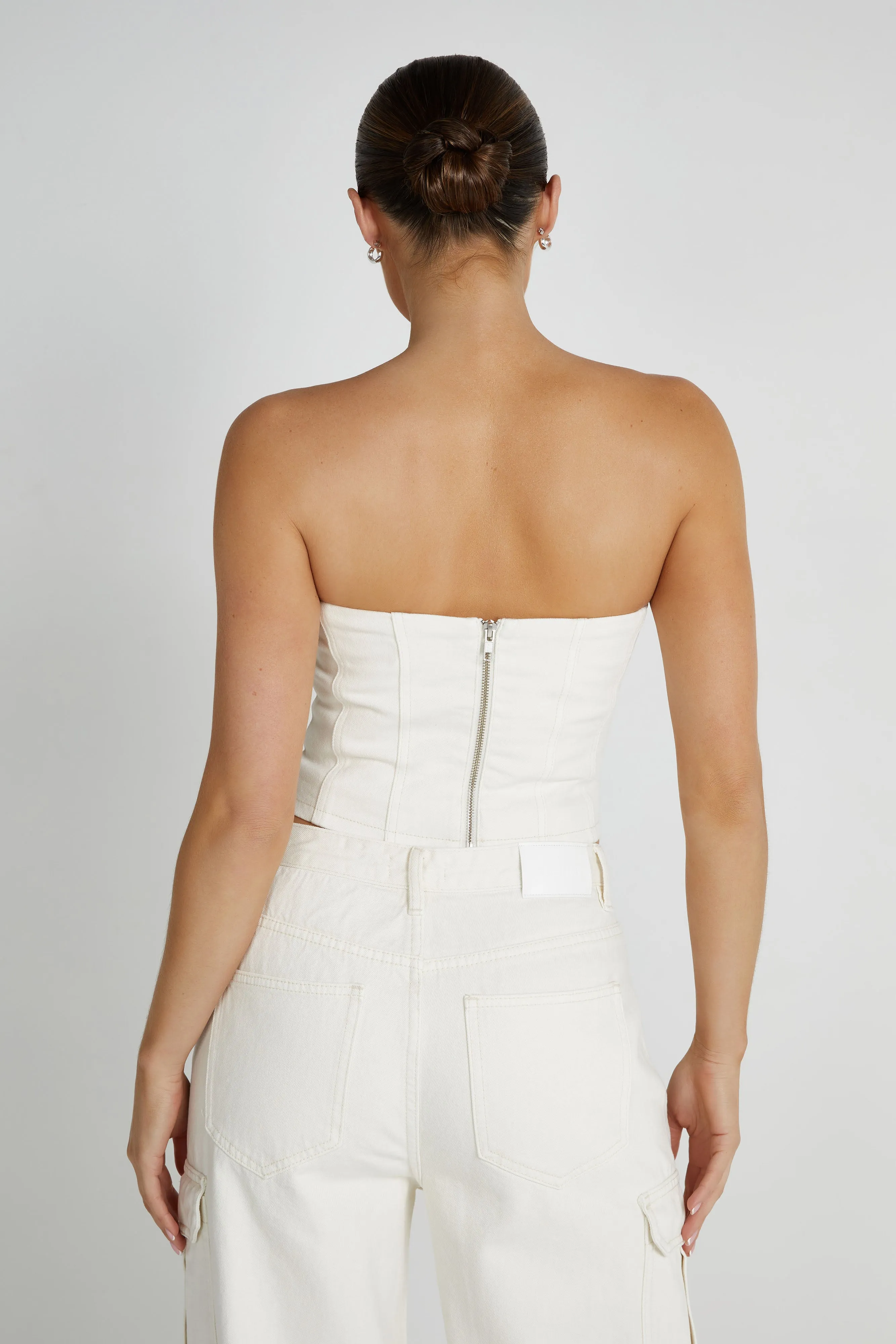 Jordana Denim Tube Top - Ecru sold by Meshki product image thumbnail 3