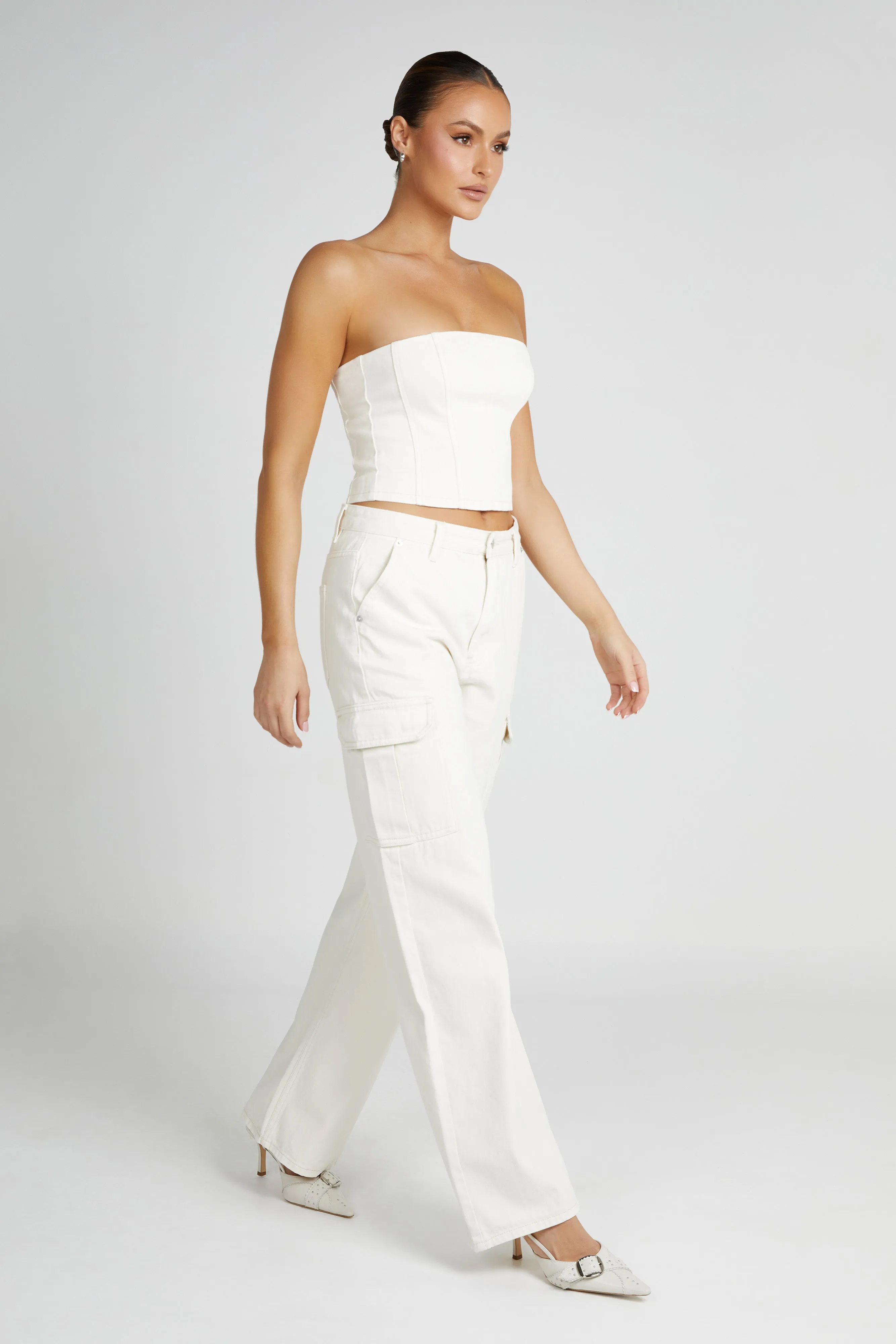 Jordana Denim Tube Top - Ecru sold by Meshki product image thumbnail 5