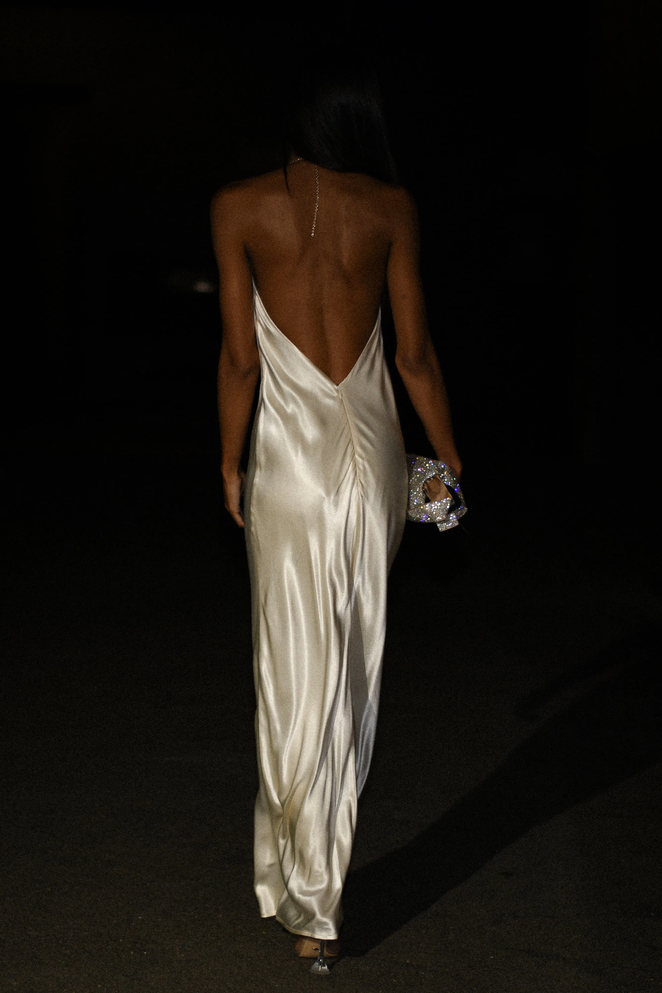 Melissa Satin Cowl Front Maxi Dress - Ivory sold by Meshki product image thumbnail 3