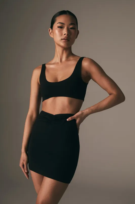 Jemma Scoop Neck Super Crop Top - Black sold by Meshki