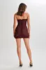 Amadea Lace Mini Dress - Plum sold by Meshki