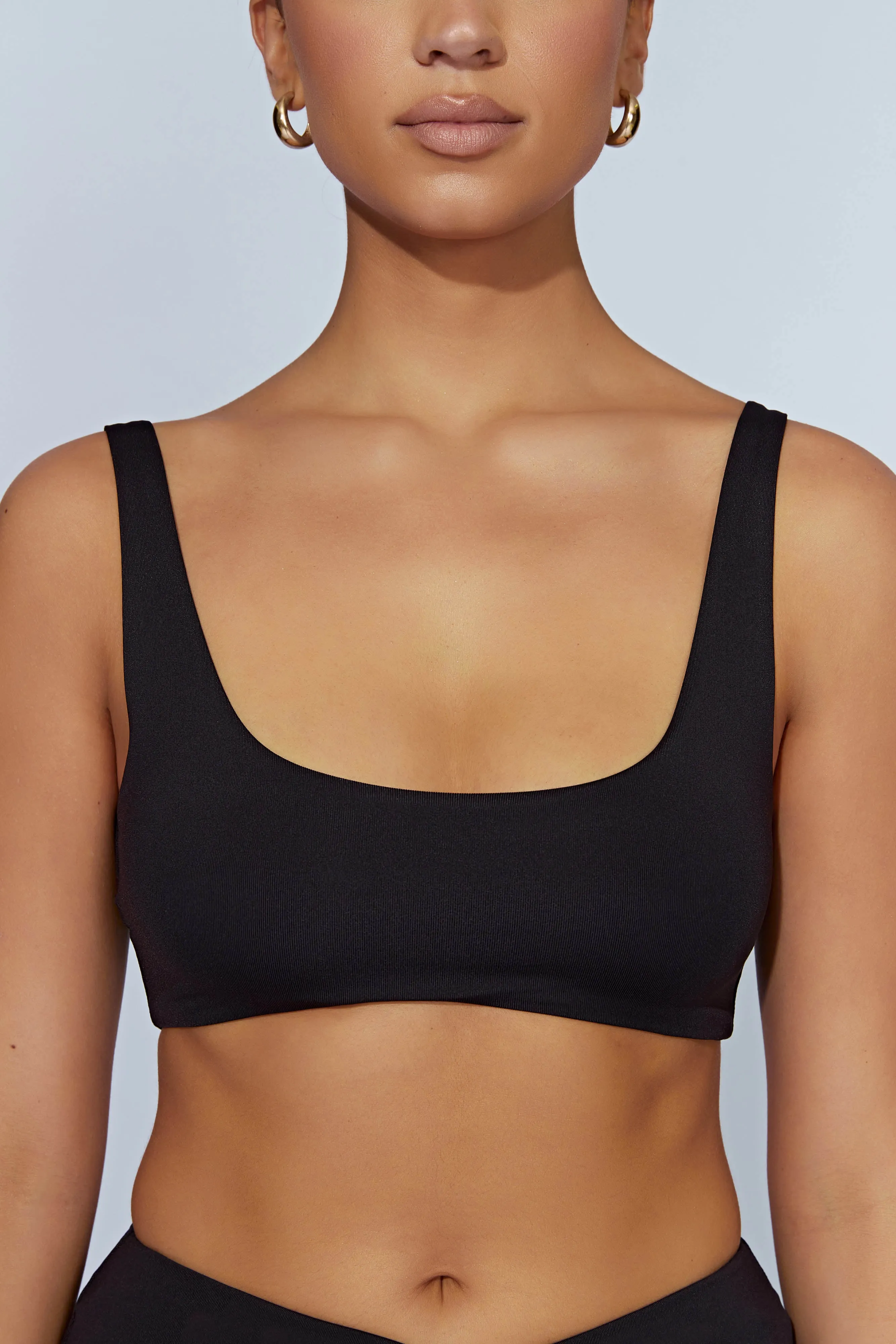 Jemma Scoop Neck Super Crop Top - Black sold by Meshki product image thumbnail 2
