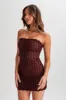 Amadea Lace Mini Dress - Plum sold by Meshki