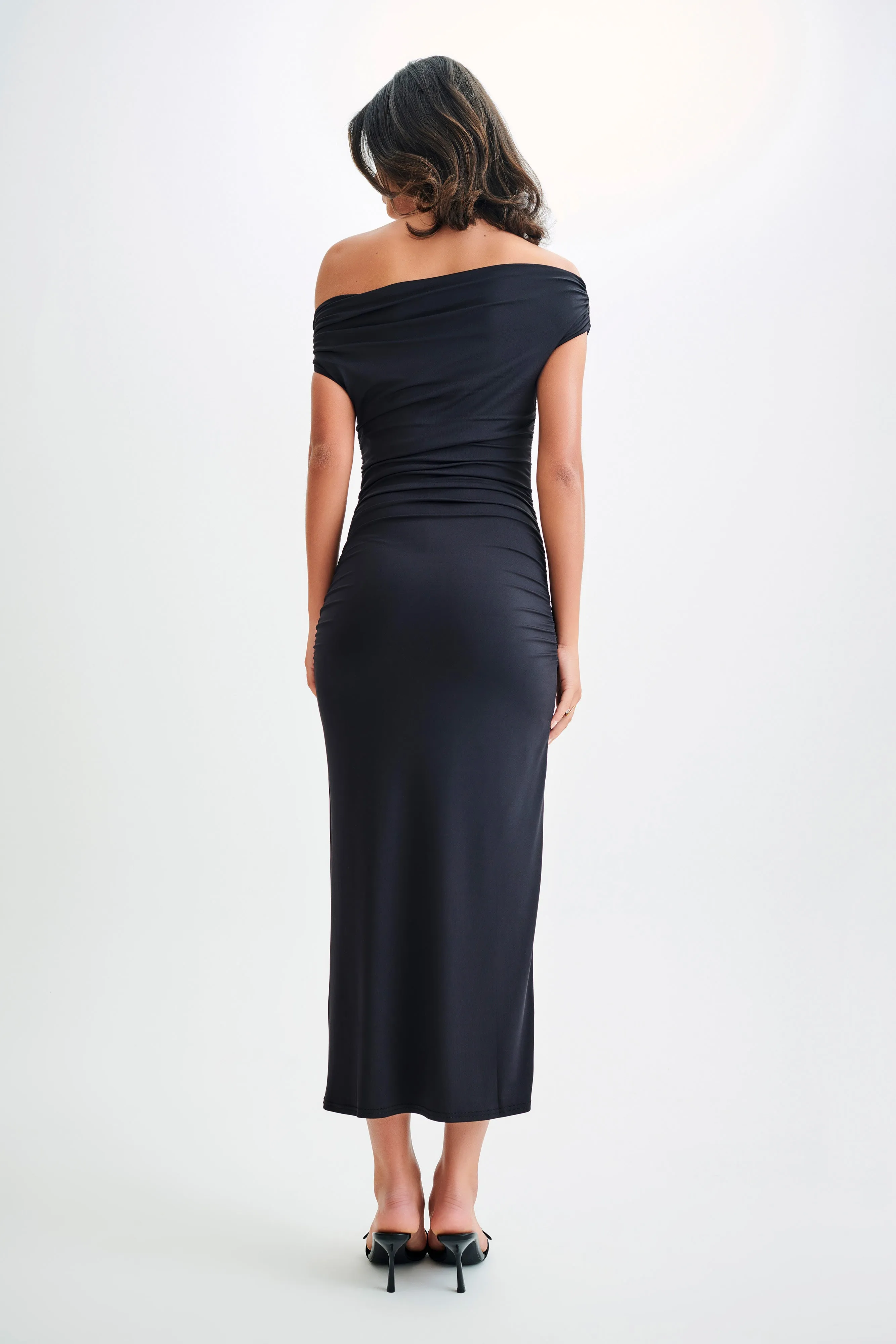 Alayna Recycled Nylon Midi Dress - Black sold by Meshki product image thumbnail 3