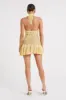 Tash Mixed Yarn Halter Mini Dress - Lemon sold by Meshki