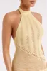 Tash Mixed Yarn Halter Mini Dress - Lemon sold by Meshki