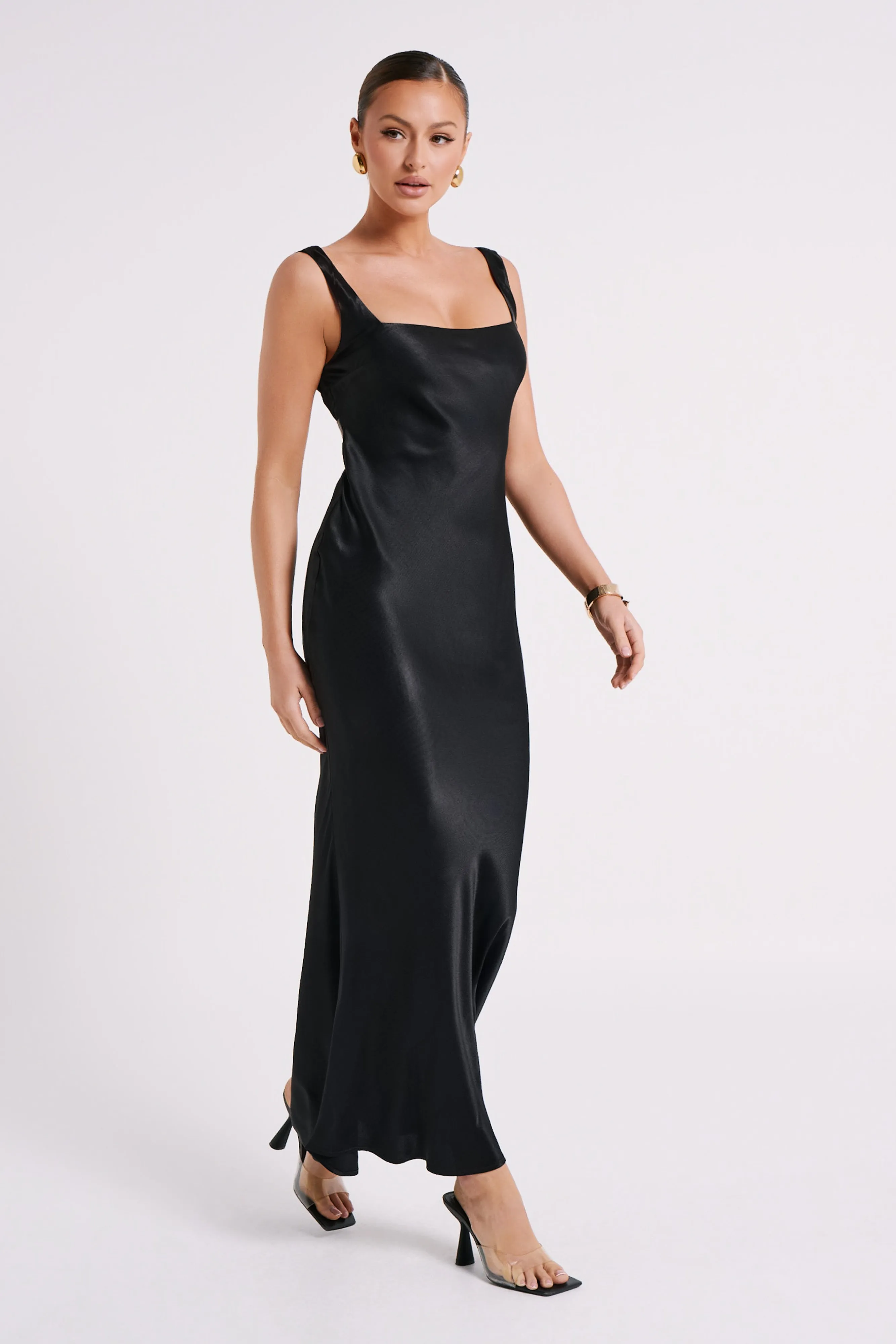 Ensley Satin Maxi Dress - Black sold by Meshki product image thumbnail 4