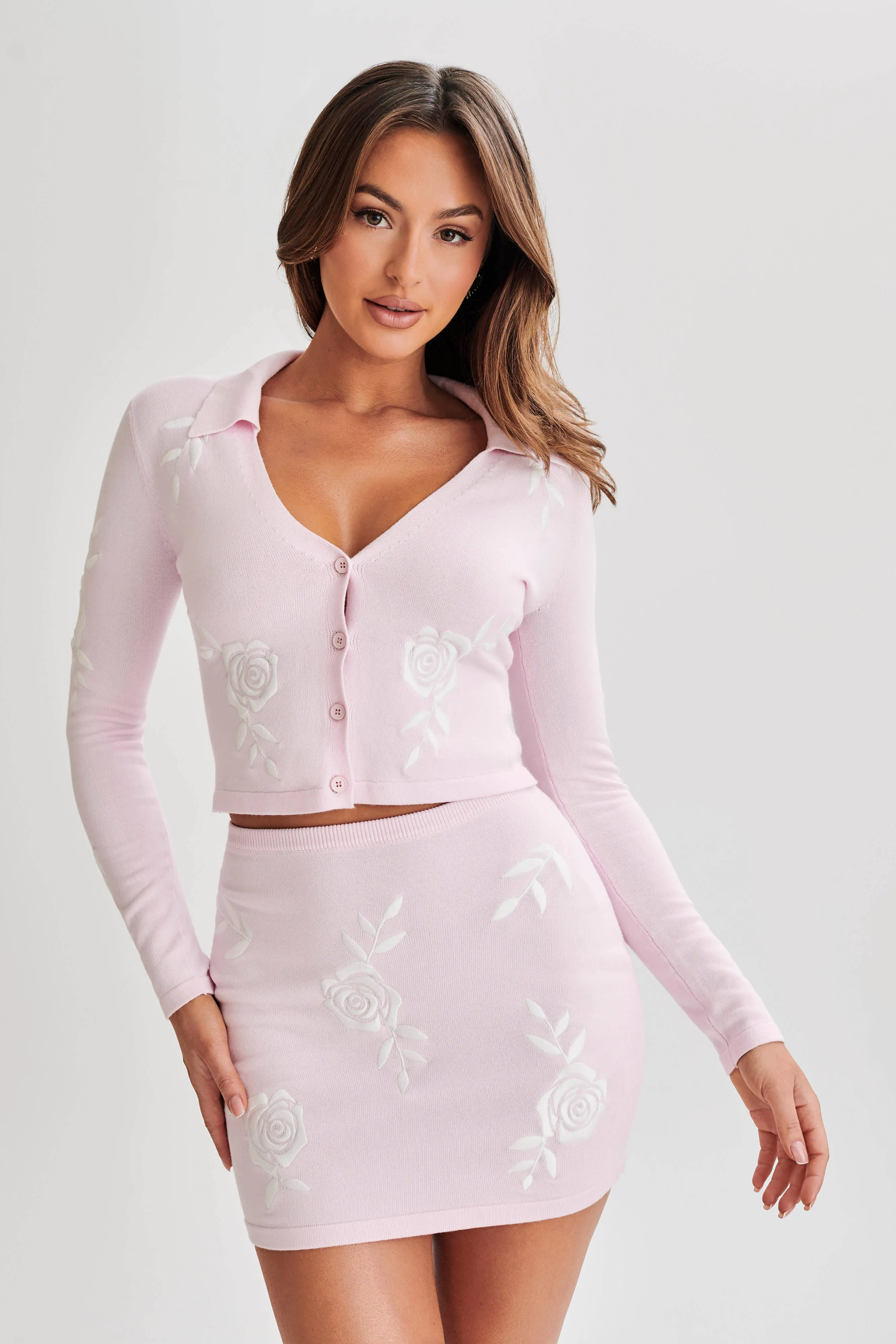 Tallulah Rose Knit Cardigan - Fairy Floss Pink sold by Meshki product image thumbnail 4