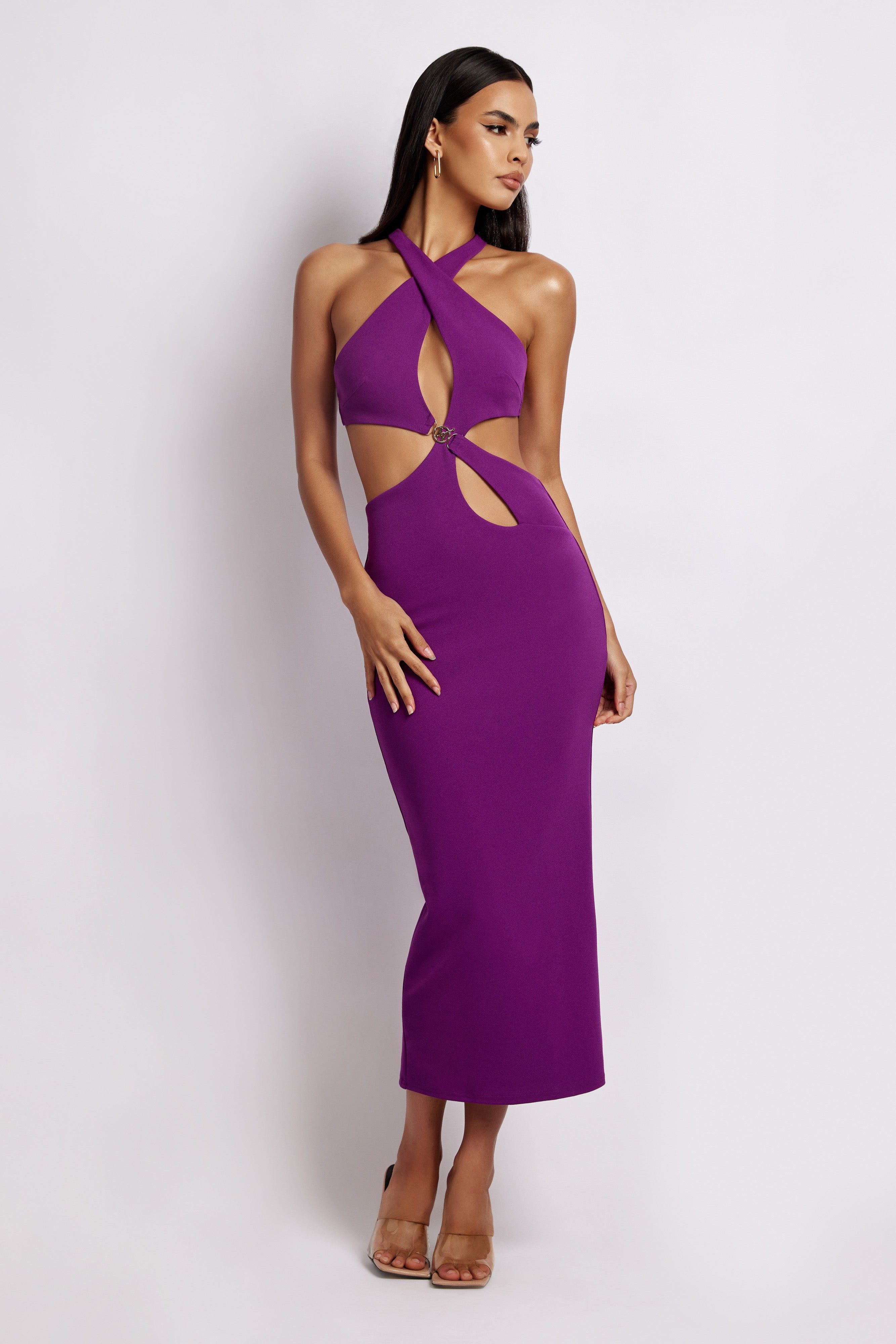 Briana Cut Out Midi Dress - Violet sold by Meshki product image thumbnail 6