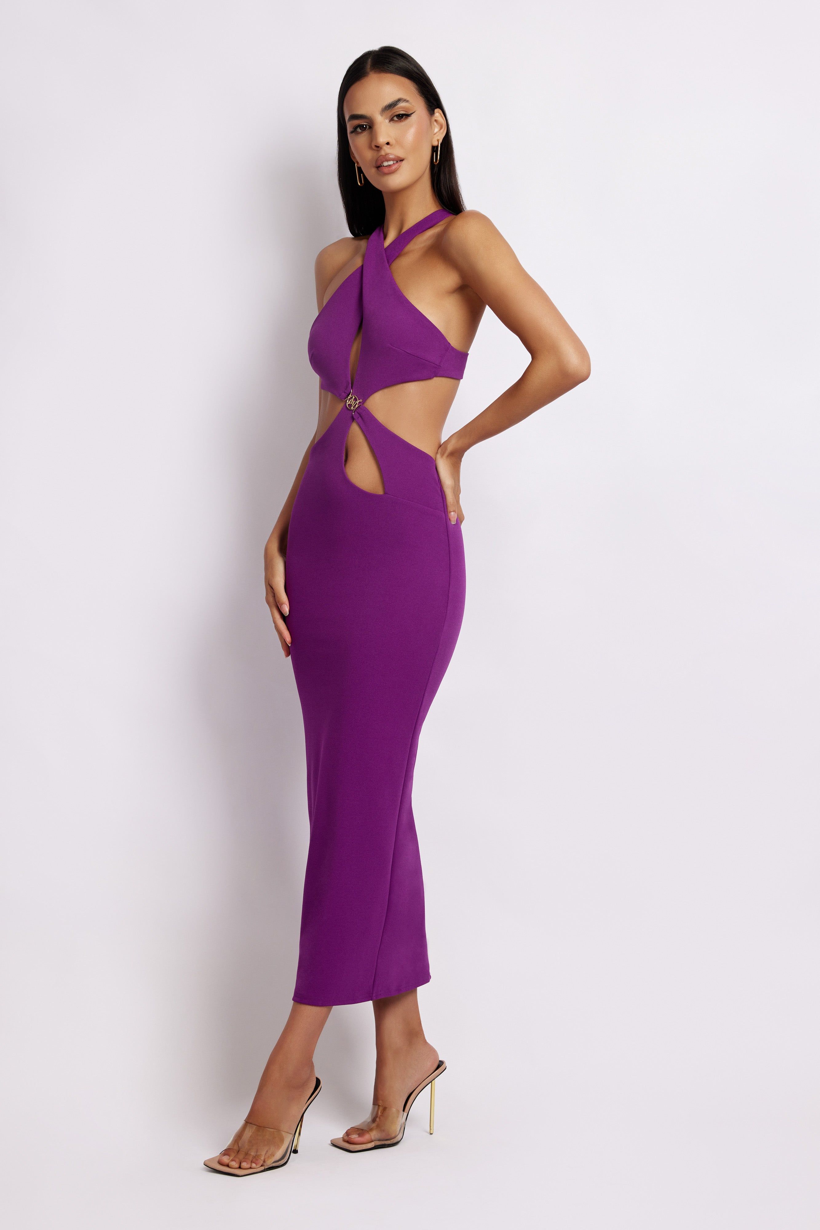 Briana Cut Out Midi Dress - Violet sold by Meshki product image thumbnail 7