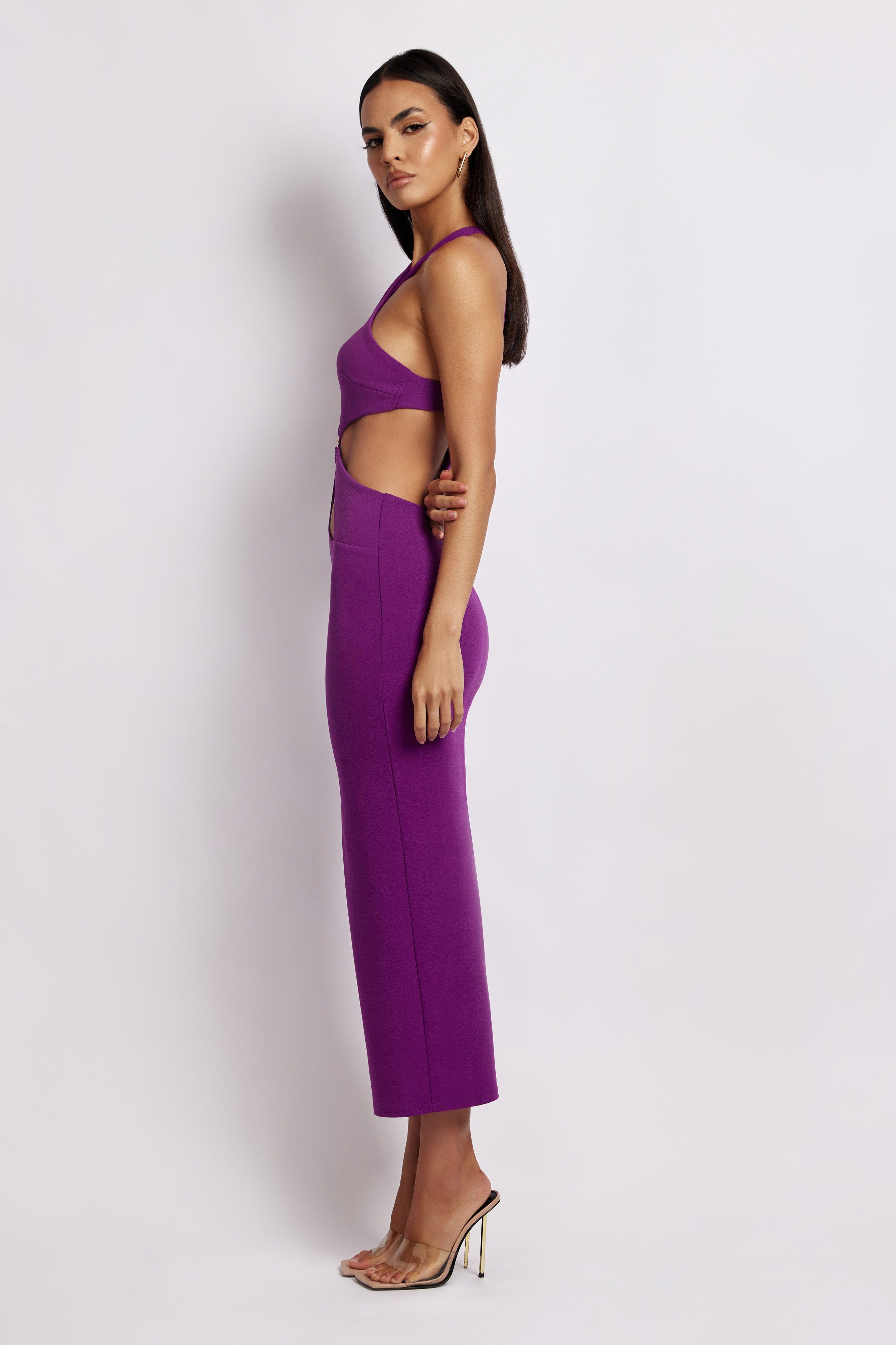 Briana Cut Out Midi Dress - Violet sold by Meshki product image thumbnail 4