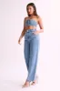 Samantha Rose Denim Bandeau - Mid Blue sold by Meshki