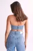 Samantha Rose Denim Bandeau - Mid Blue sold by Meshki