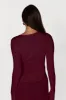 Maribelle Knit Long Sleeve Top - Wine sold by Meshki