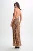 Estella Chiffon Cowl Maxi Dress - Leopard Print sold by Meshki