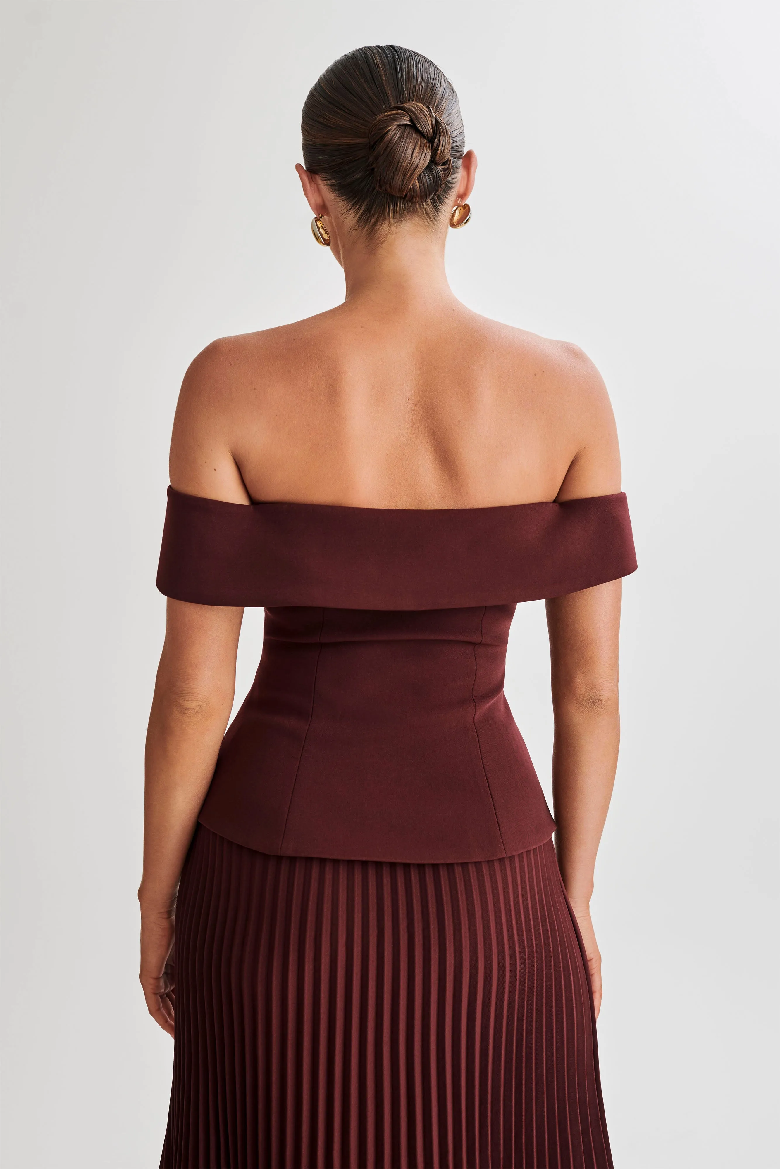 Krista Strapless Suiting Top - Plum sold by Meshki product image thumbnail 5