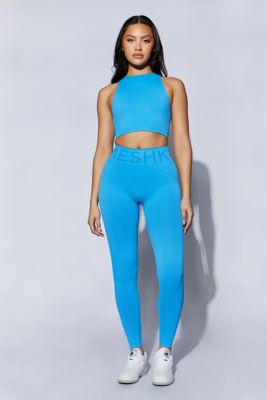 Leia Seamless Leggings - Blue sold by Meshki