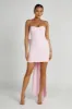 Meredith Strapless Bow Mini Dress - Blush Pink sold by Meshki