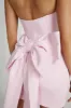 Meredith Strapless Bow Mini Dress - Blush Pink sold by Meshki