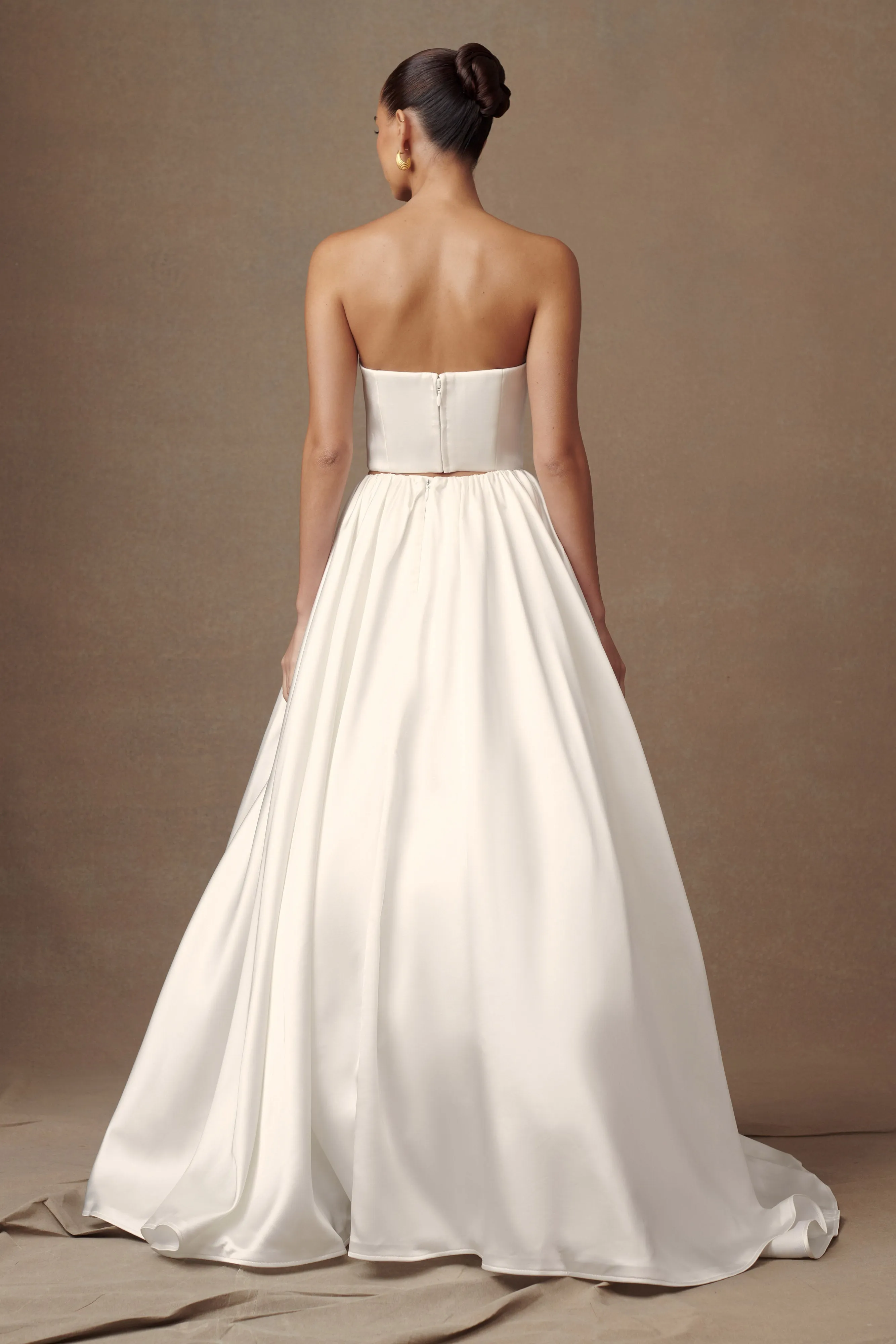 Kelsey Satin Maxi Skirt - White sold by Meshki product image thumbnail 5