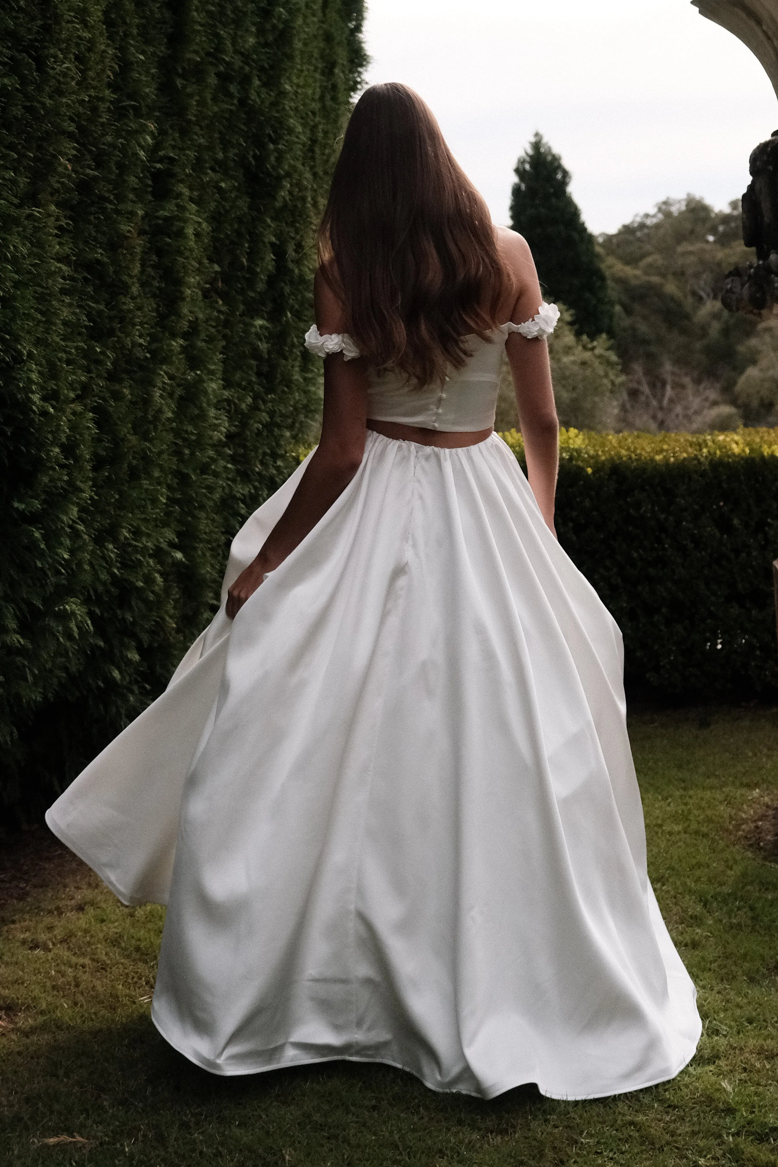 Kelsey Satin Maxi Skirt - White sold by Meshki product image thumbnail 2