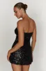 Everleigh Strapless Sequin Mini Dress - Black sold by Meshki