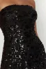 Everleigh Strapless Sequin Mini Dress - Black sold by Meshki