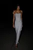 Crishelle Hot Fix Mesh Maxi Dress - Gunmetal sold by Meshki