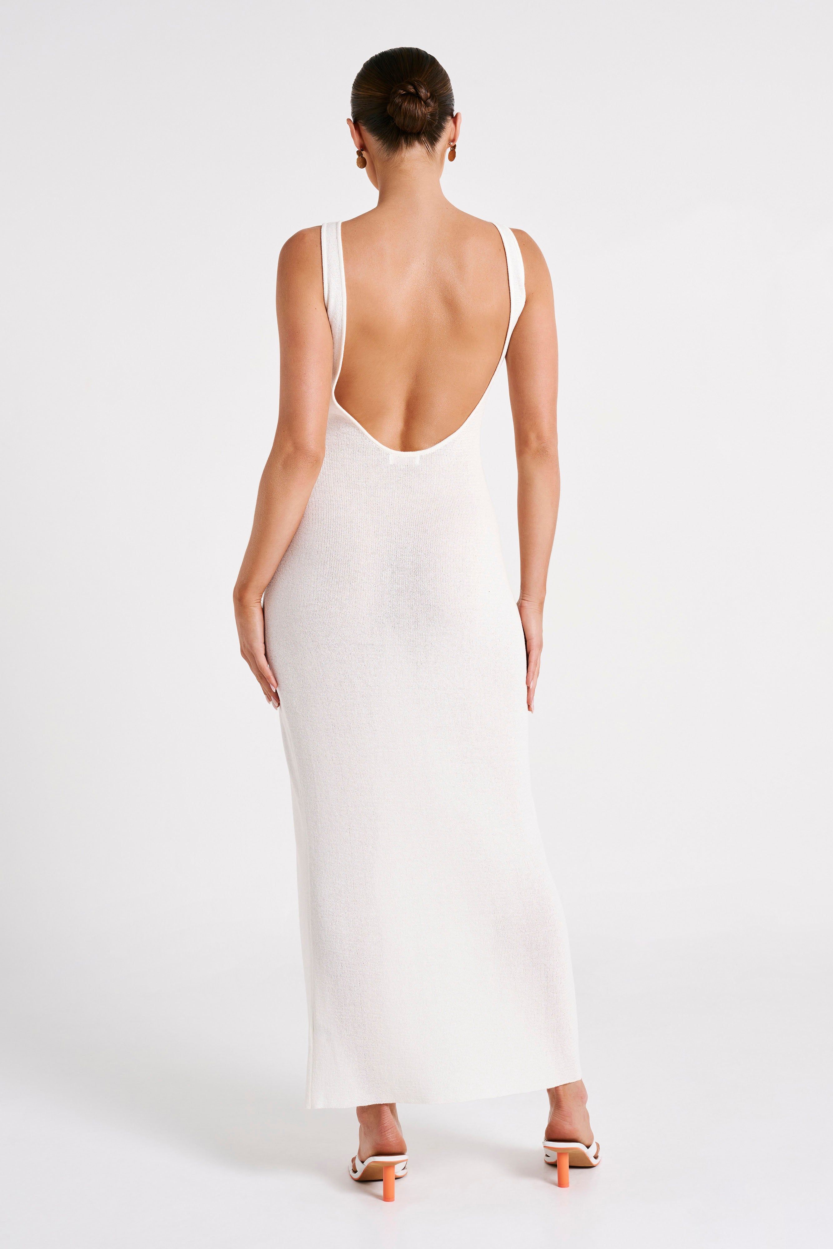Maxine Sheer Knit Maxi Dress - White sold by Meshki product image thumbnail 4
