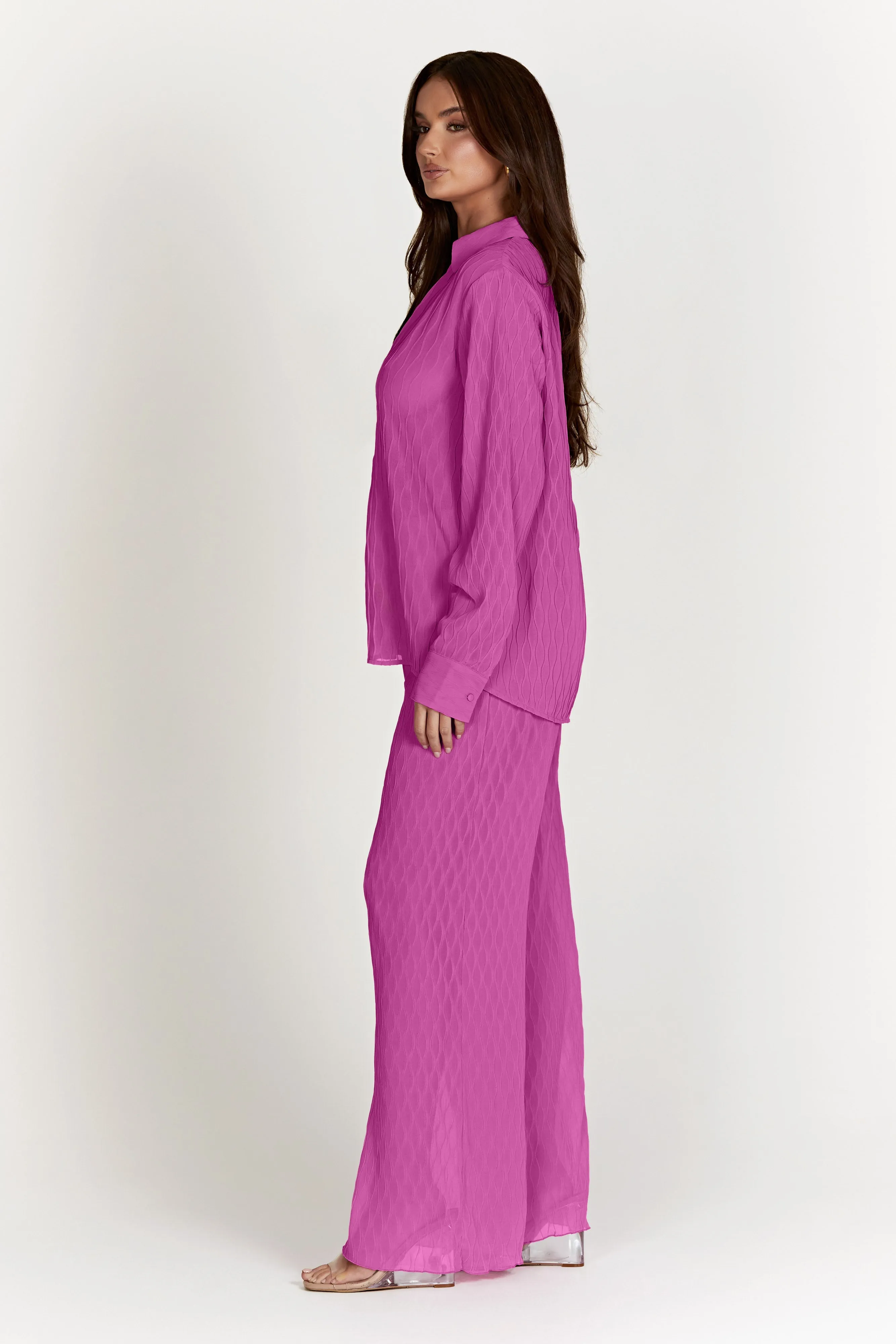 Karla Wave Pleat Pant - Rose Pink sold by Meshki product image thumbnail 5