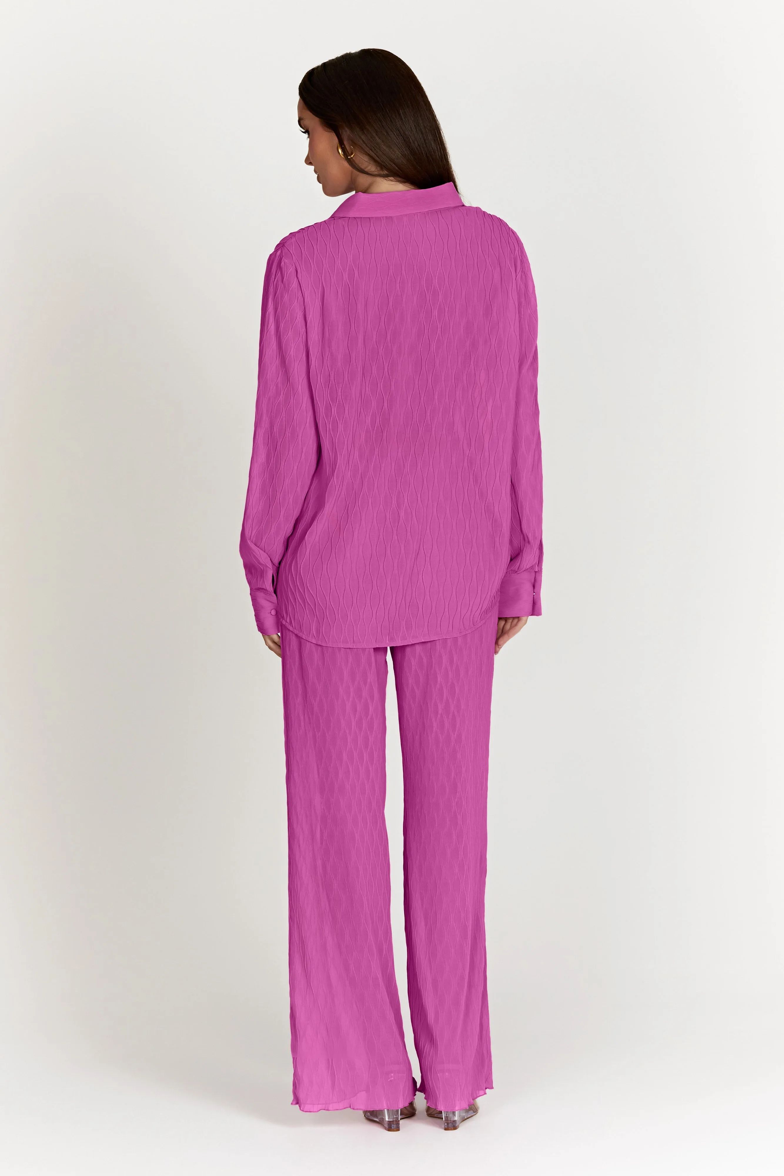 Karla Wave Pleat Pant - Rose Pink sold by Meshki product image thumbnail 3