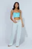 Lake Lace Cami Crop Top - Aquamarine sold by Meshki